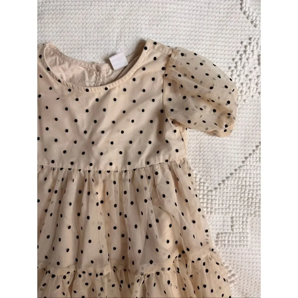 Baby Gap PolkaDot Tulle Tiered Puff Sleeve Dress 2‎